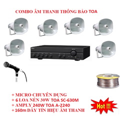 Combo lắp đặt hệ thống loa thông báo TOA nhà xưởng 3000m2-4000m2 