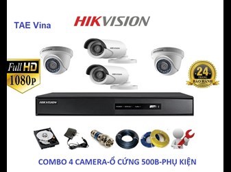 Lắp đặt bộ 4 Camera phân giải 2.0M FullHD HIKVISION